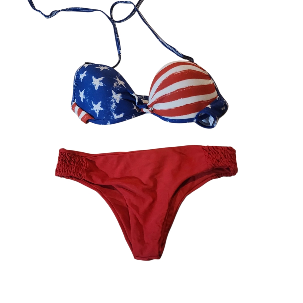 Patriotic Red and Blue Bikini Set